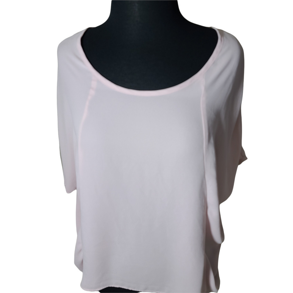 LOFT top blouse oversized short sleeve pale rose sz S - Picture 5 of 7